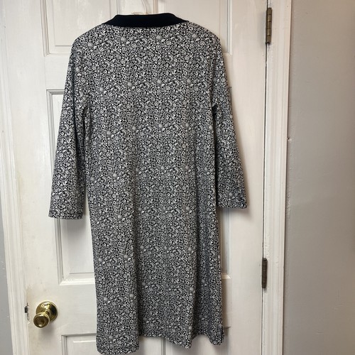 Lands End Women’s Medium Navy/white 100% Cotton Pullover Shirtdress Coverup - Picture 7 of 10