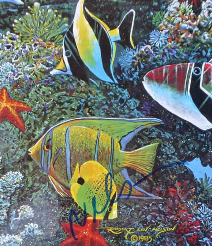 Robert Lyn Nelson Undersea Song HAND SIGNED Lithograph USA Marine Reef fish art - Picture 3 of 3