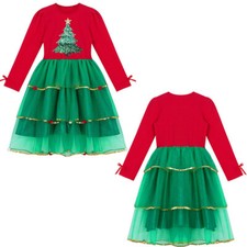 Kids Girls Tutu Dress Birthday Christmas Costume Dance Festival Dress Mesh