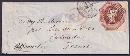 1852 10d braun geprägt DOPPELABDRUCK Calvados Frankreich SG 57 Kat. 20.000,00 £ - Bild 1 von 4