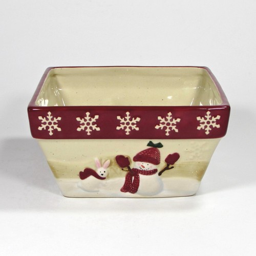 St. Nicholas Square WINTER WISHES 32oz Soup 5.75" Bowl Snowman Snowflake Red - Picture 5 of 10
