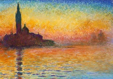 Art Oil painting Monet - Impression landscape San Giorgio Maggiore - seascape