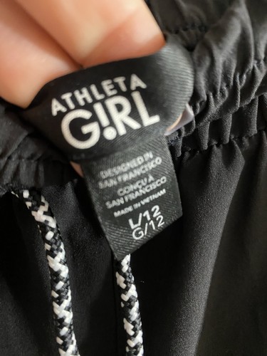 Athleta Girl Road Trippin' Shorts Black Drawstring 3.5” Girls Sz 12 - Picture 2 of 3