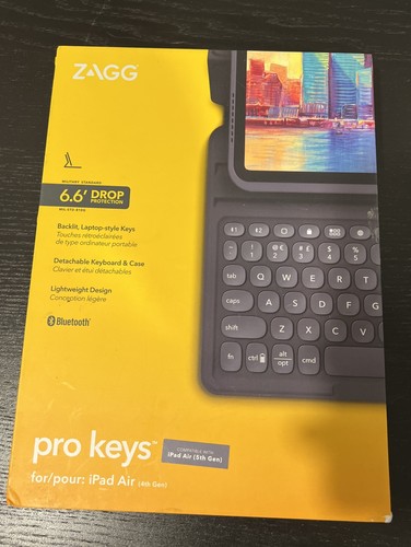ZAGG Pro Keys Wireless Keyboard Case for Apple iPad Air 10.9 4th/Gen- Gary - Picture 4 of 5