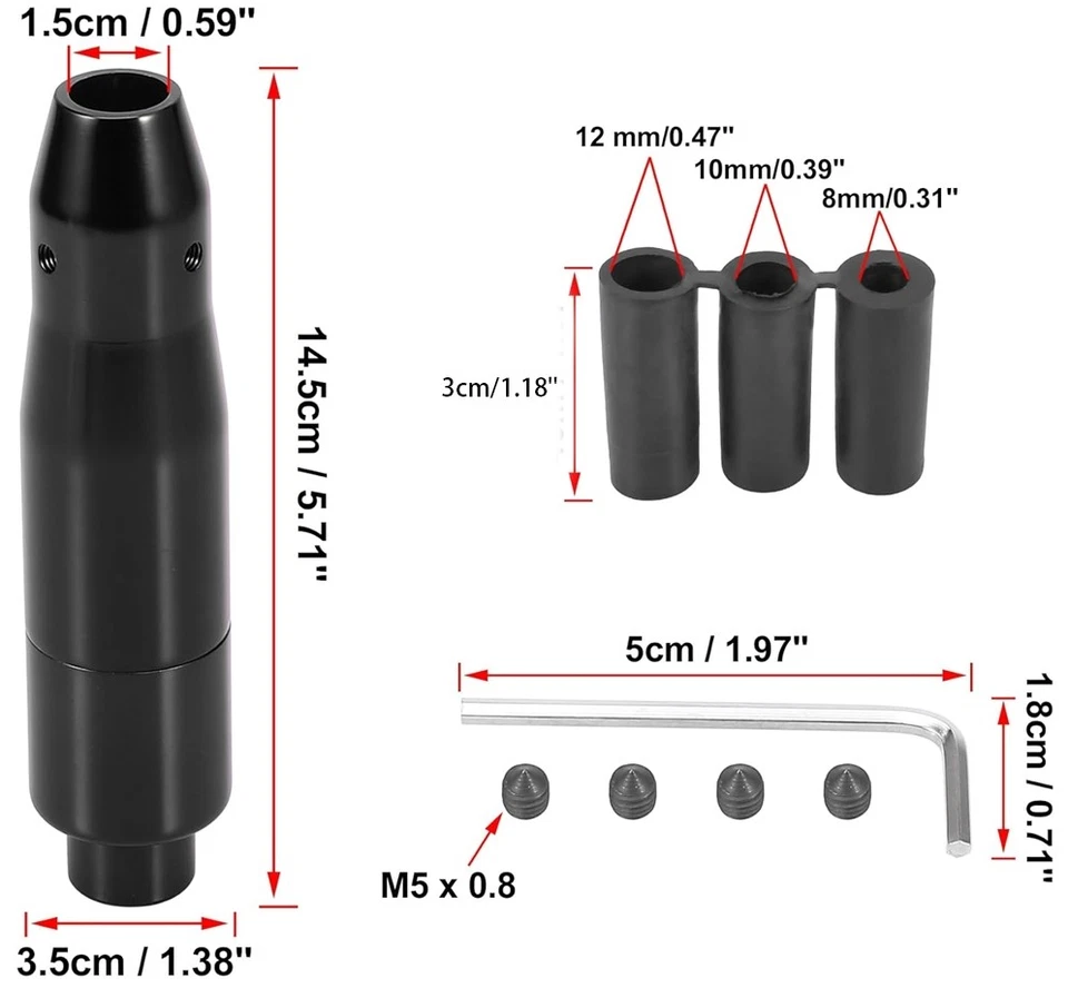 1 pieza perilla de cambio negra perilla de cambio automática con botón universal aluminio Foto 2 de 4