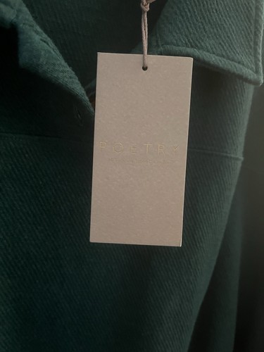 NWT Poetry Fashion UK Double Cotton Jersey Button Neck Dress Teal Green Sz 18 - Picture 7 of 13