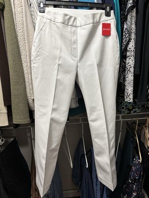 Spanx White Ponte Kick Flare Pants M High Rise Pull-On Stretch Pockets