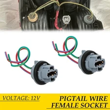 Universal Pigtail Wire Female Socket T20 7440 Two Harness High Stop 3rd Brake