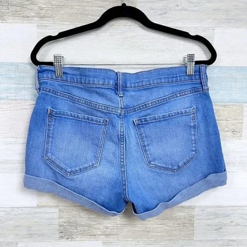 OLD NAVY Cuffed Boyfriend Jean Shorts Mid Rise Stretch Denim Womens 6 - Picture 3 of 5