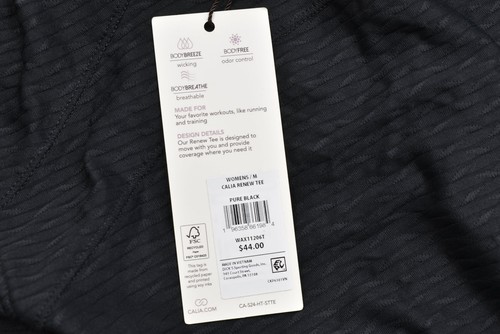 CALIA Women's Renew Tee Crewneck Short Sleeve Black Size M Nylon NEW - Picture 4 of 8