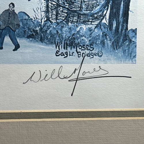 Will Moses Folk Art Signed Framed & Matted 21x19 Print 797/1000 Wintertime Farm - Picture 4 of 7