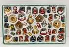 Kurt Adler Vintage Petite Treasures Wooden Mini Christmas Ornament Set 47 Pieces