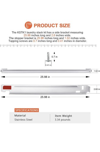 KSTK1 washer dryer stacking kit 27-inch for LG Laundry washing Machine&dryer - Picture 2 of 6
