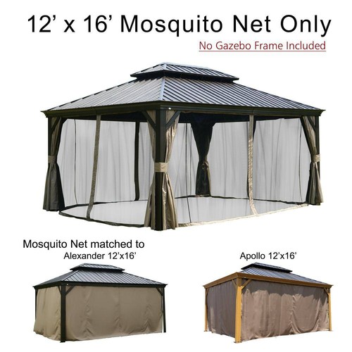 Tela de poliéster de repuesto para mosquitera de 12' x 16' para carpador de techo rígido de aluminio - Imagen 5 de 6