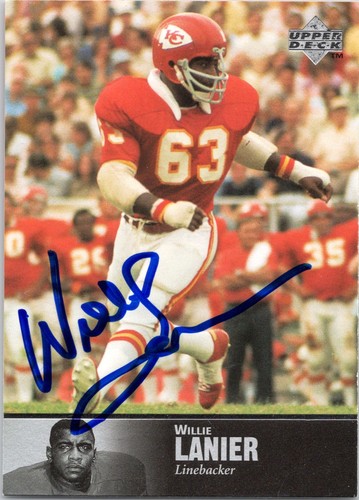 Willie Lanier Signed 1997 Upper Deck Legends Autographed Kansas City Chiefs HOF - Picture 1 of 2
