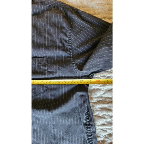 Men's Hurley Charcoal Gray Pinstripe Button Down Short Sleeve Shirt Size XL image 4