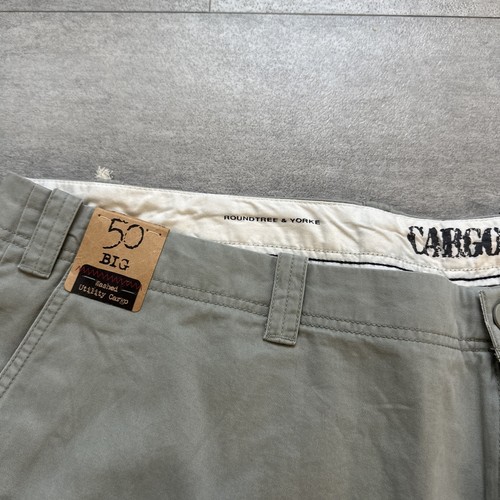 Big Man Utility Cargoshorts 50 W klassische Passform Stretch hellbraun Roundtree Yorke neu mit Etikett - Bild 2 von 4