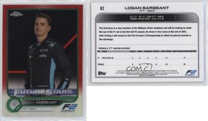 2022 Topps Chrome Formula 1 Red & Green Refractor Logan Sargeant #82