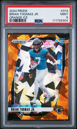 2024 Panini Prizm Brian Thomas Jr. 314 Orange Ice PSA 9 RC, Rookie