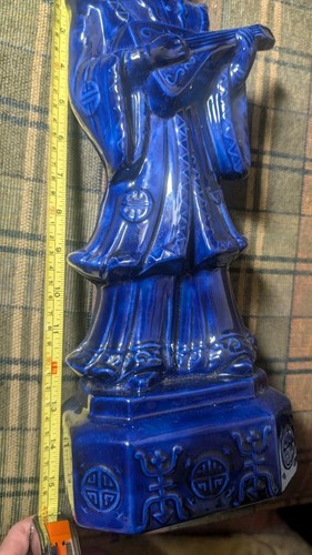 Chinese Porcelain Statue Figurine Cerulean Blue Antique 16' Tall! - Picture 10 of 24