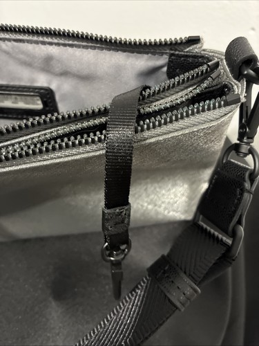 Tumi Voyageur Adela Small Crossbody Silver/Black - Picture 8 of 12