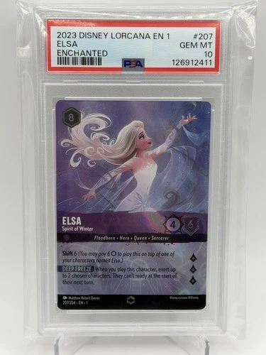 2023 Disney Lorcana En 1 Enchanted #207 Elsa PSA 10 GEM MINT