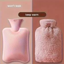 1L PVC Plush Hot Water Bottle – Leak-Proof