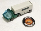 HOT WHEELS RED LINE MOVING VAN GREEN w WHITE INT & WHITE TRAILER & BADGE