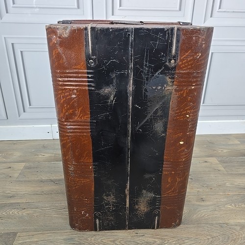 Vintage Metal Steamer Trunk Blanket Box Storage Chest Coffee Table Case Retro - Picture 21 of 24