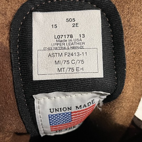 Carolina 8" Steel Toe External Metguard EH Work Boot 505 Mens Sz 15 EE Brown NEW - Picture 8 of 10