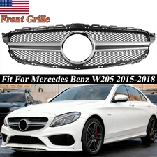 Front Bumper Grille Chrome Fit For Mercedes Benz W205 C300 C43 2015-2018 Grill