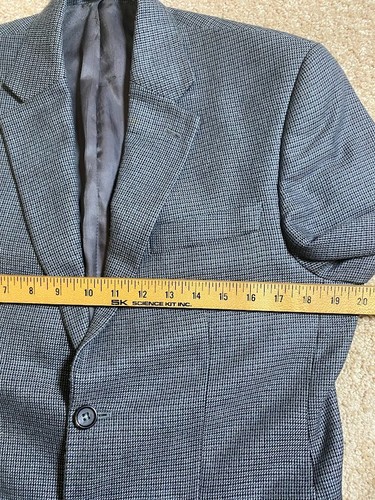 Lauren Ralph Lauren Houndstooth Blazer Wool Silk Blend Gray Men’s Size 36S - Picture 4 of 8