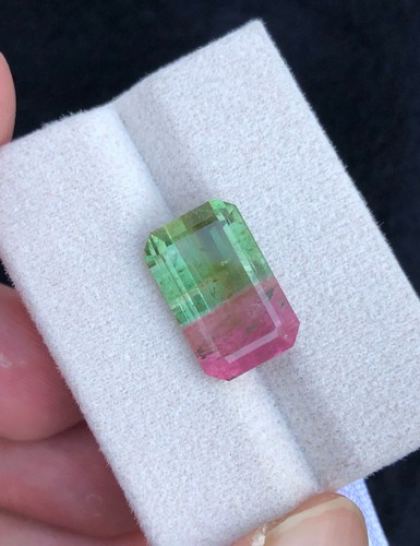 Natural Watermelon Tourmaline Faceted : Emerald Cut Loose Gemstone - Bild 5 von 10
