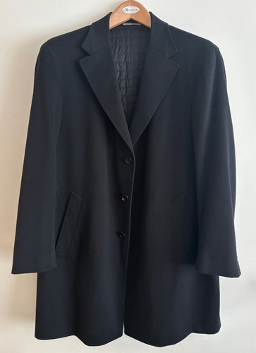 $2800 Canali Harry Rosen Black Wool Cashmere Overcoat/ Top Coat - US 50 XL-XXL - Picture 2 of 14