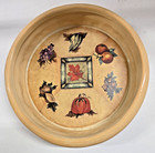 VTG Russ Berrie 10" Fall Serving Bowl Pumpkins Grapes & Leaves Ceramic Seasonal