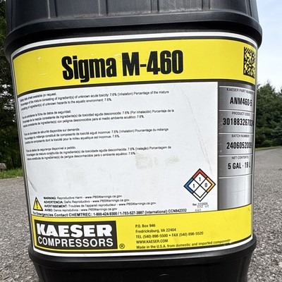 Kaeser Sigma M-460 Compressor Oil/Fluid Lubricant 5 Gal Pail ANM460-5