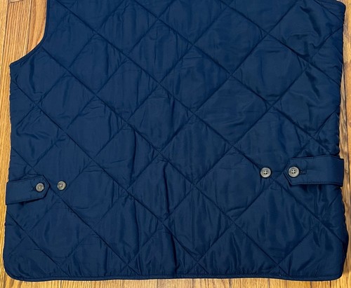 J Crew Mercantile marineblau gesteppt Reißverschluss hellbraun gefüttert Weste Herren Large " - Bild 7 von 7