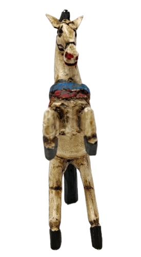 Antique VTG Hand Carved Wood Horse Figurine Standing Circus Carnival Folk Art 7" - Picture 11 of 13