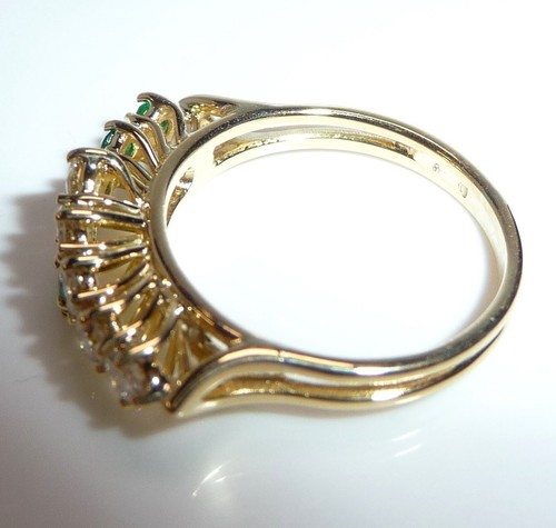 Ring 750 Gelbgold 0.38ct. Diamanten 0.25ct Smaragde Gr: 54,5 / 17,4 mm änderbar - Bild 5 von 12