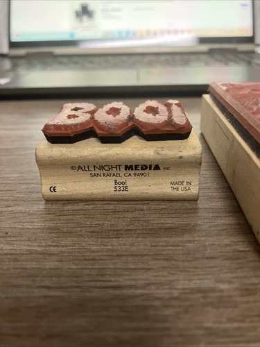 2 VTG Halloween & Boo Rubber Wood Stamps 1990’s - Picture 5 of 6