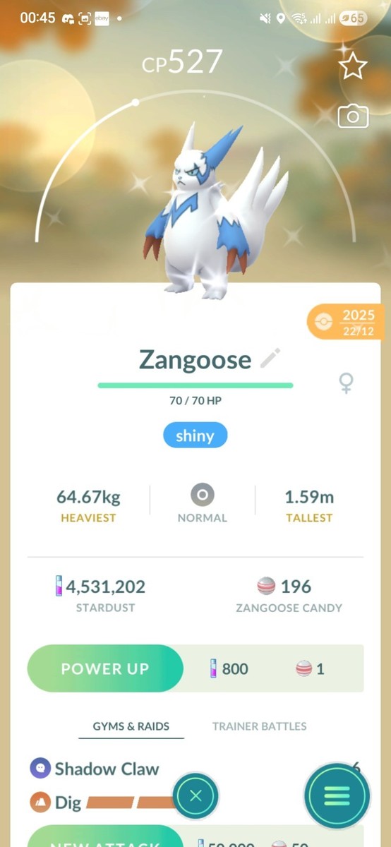 Shiny Zangoose Pokemon Ultra friends / Registered Go | eBay