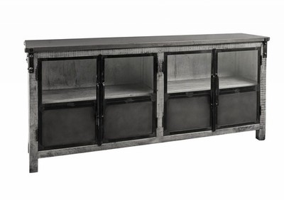 Sideboard Mango 180x40x90 grau lackiert HEAVY INDUSTRY #150