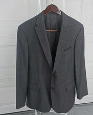 Daniel Cremieux Loro Piana Wool Sport Coat Blazer Two Button Gray Plaid 44L