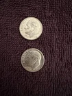 ROOSEVELT DIMES 1964-D COINS - set of 2 - AU(About Uncirculated) w/ 90% Silver