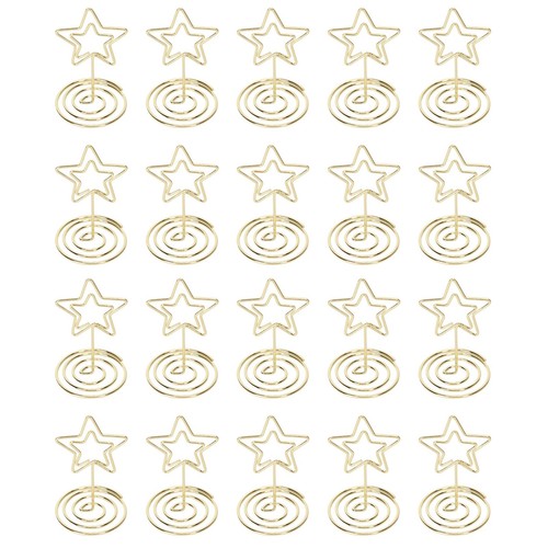 20 Stück Tischkartenhalter 5 Spitz Sternform Fotohalter Kartenhalter (Gold) - Bild 22 von 23