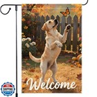 Welcome Fall Garden Flag Outside for Decor, Labrador Retriever Garden Flags 1