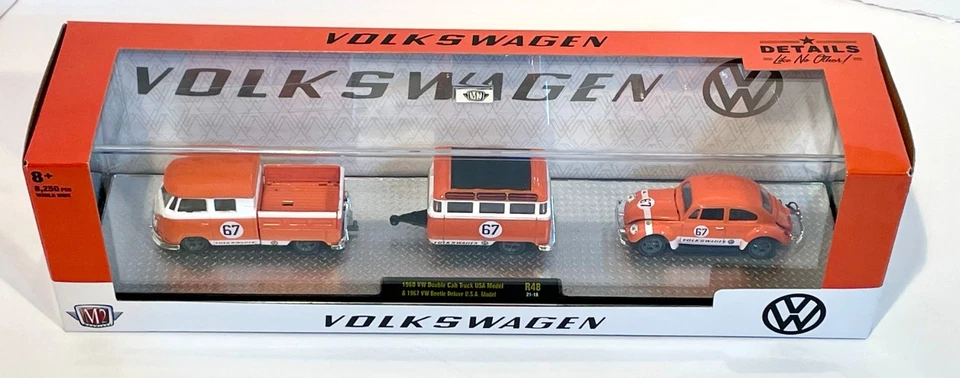 Литой под давлением 1967 VW Beetle и 1960 VW грузовик с двойной кабиной /масштаб 1/64 - Изображение 3 из 4