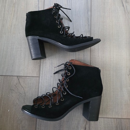 Botas Jeffrey Campbell Cors negras con tacón con cordones para mujer talla 8,5 - Imagen 2 de 11