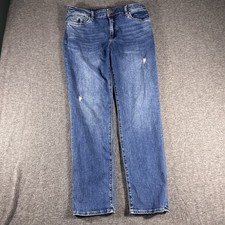KUT From the Kloth Womens Medium Wash Denim Jeans Size 12 Distressed Mom Jeans