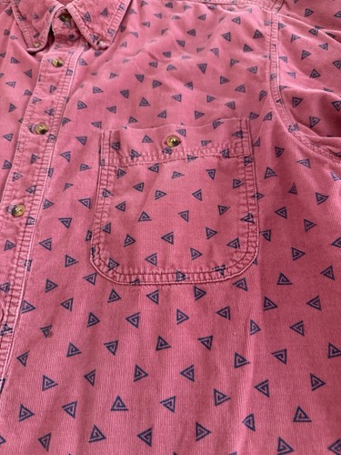 Vintage Bugle Boy Pink Corduroy All Over Geometric Print- Size Large 90’s - Picture 2 of 7